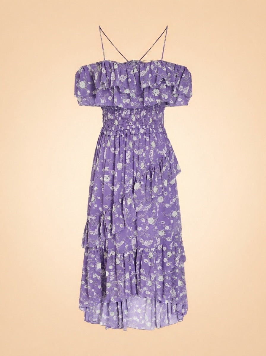 Penninah Midi Dress by Ulla Johnson in Purple floral