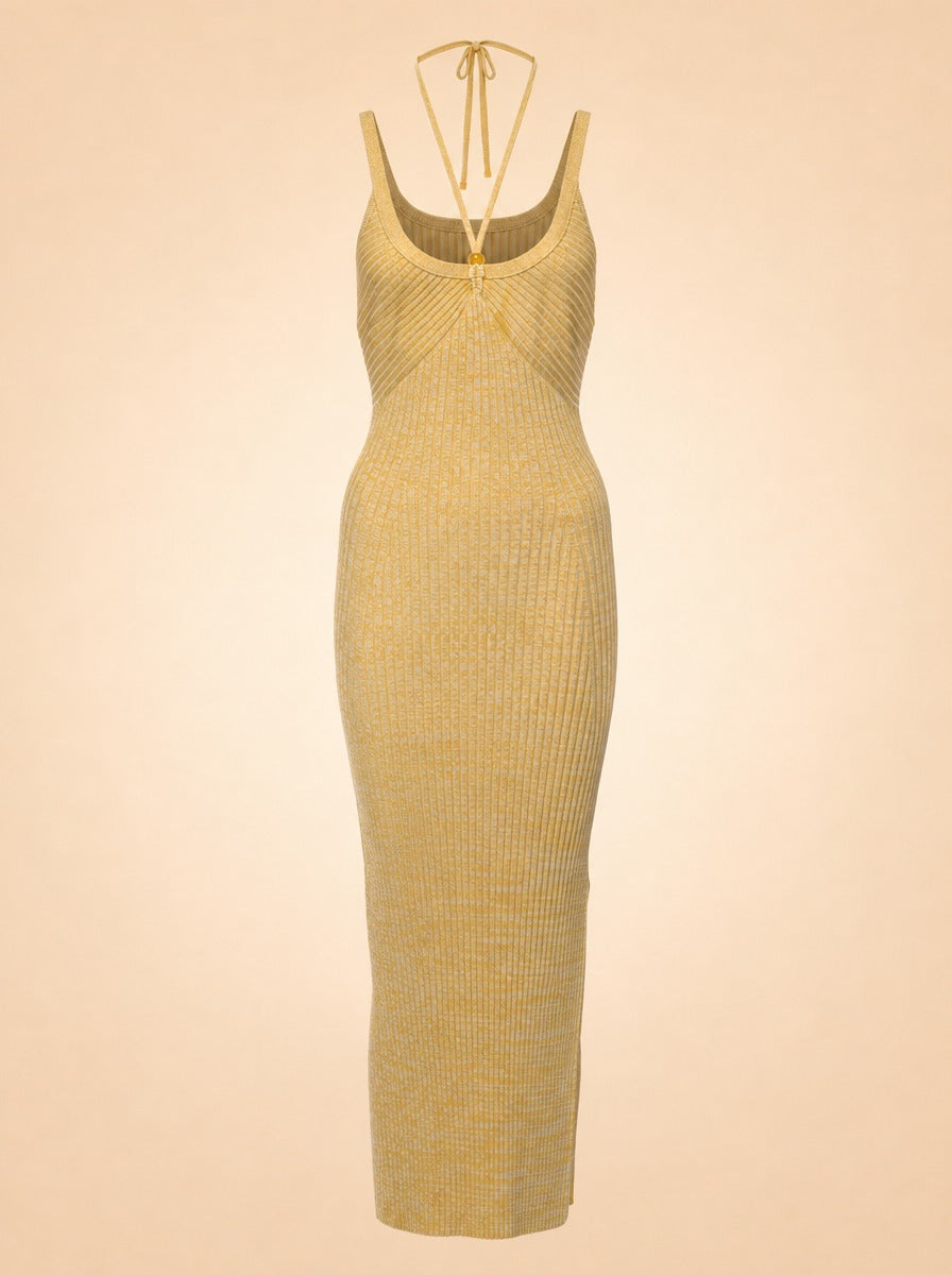 Printed Slip Maxi Dress by Jonathan Simkhai in Gold, yellow