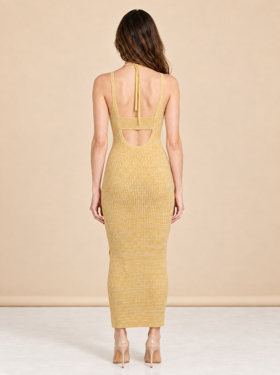 Printed Slip Maxi Dress by Jonathan Simkhai in Gold, yellow