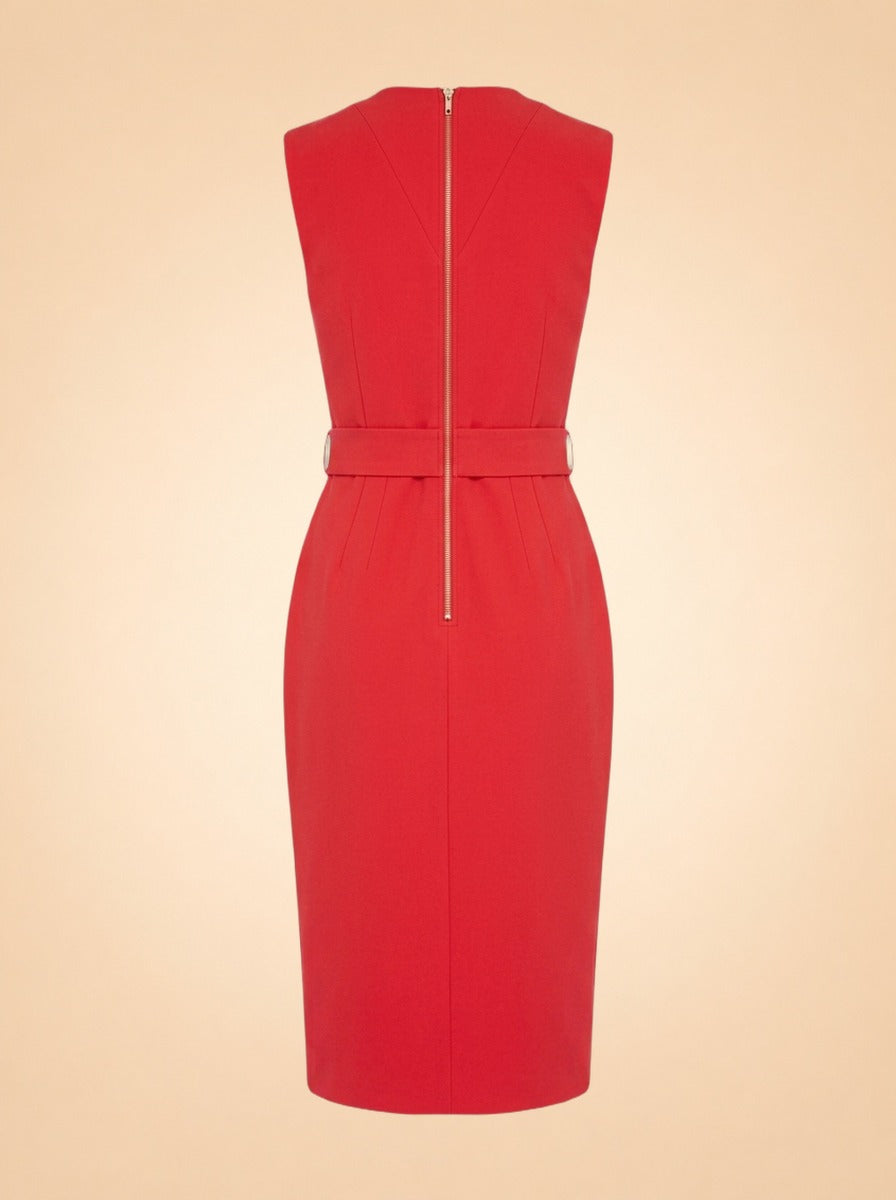 V-Neck Midi Dress by NICHOLAS in Red
