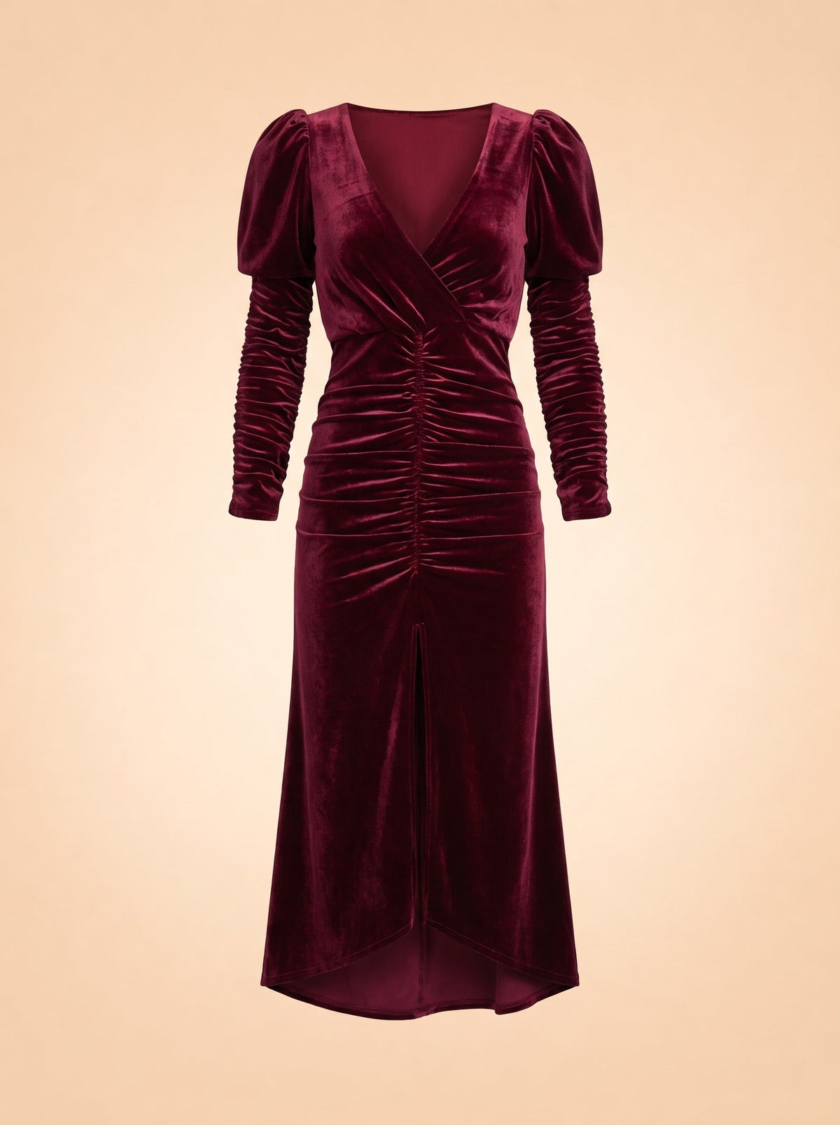 Alicia Red Velvet Gown by Ronny Kobo in Red, burgundy