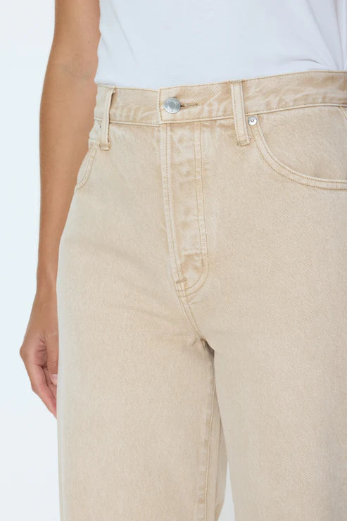 Tate Crop High Rise Bowed Wide Leg Jean
