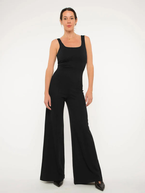 Ponte Knit Tank Wide Leg Jumpsuit