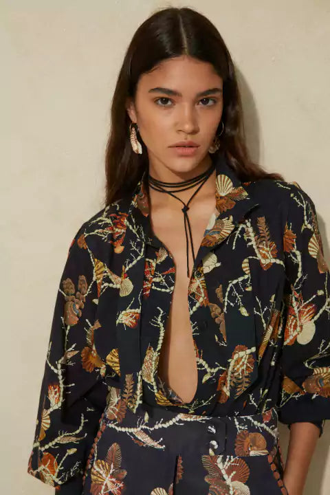 Yatay Neck Tied Shirt