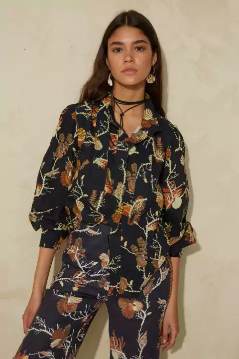 Yatay Neck Tied Shirt