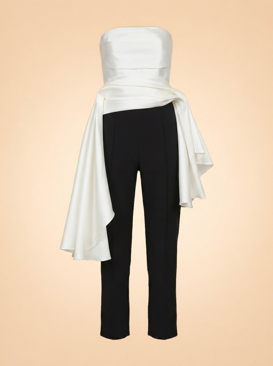 Terrin Jumpsuit by Solace London in Black and white