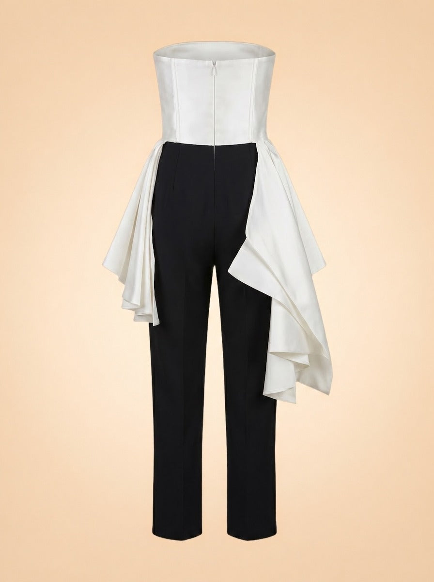 Terrin Jumpsuit by Solace London in Black and white
