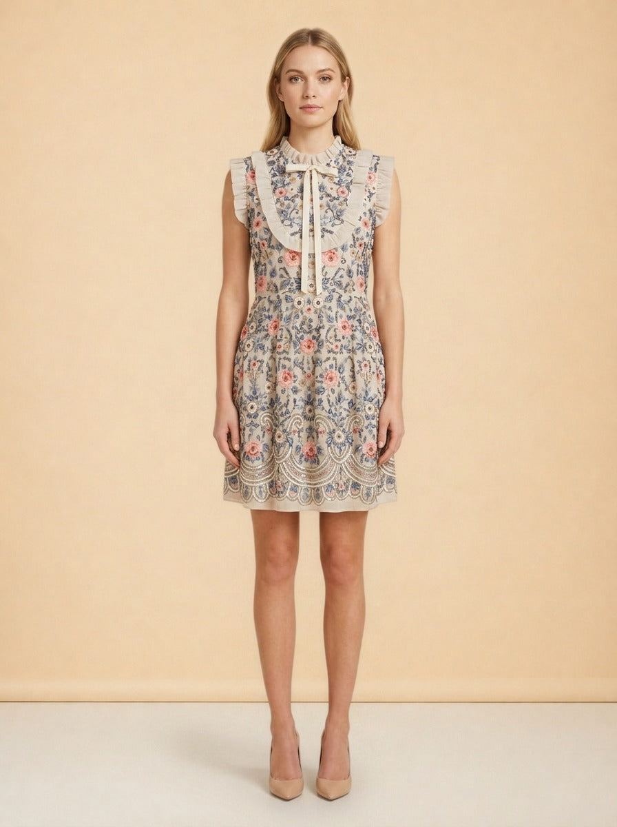 Whisper Mini Dress by Needle & Thread in Ivory