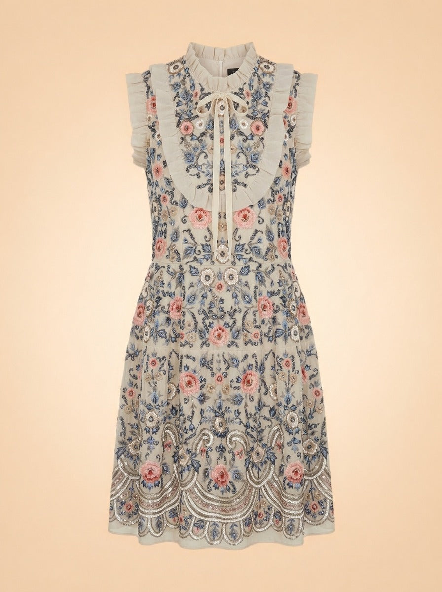 Whisper Mini Dress by Needle & Thread in Ivory