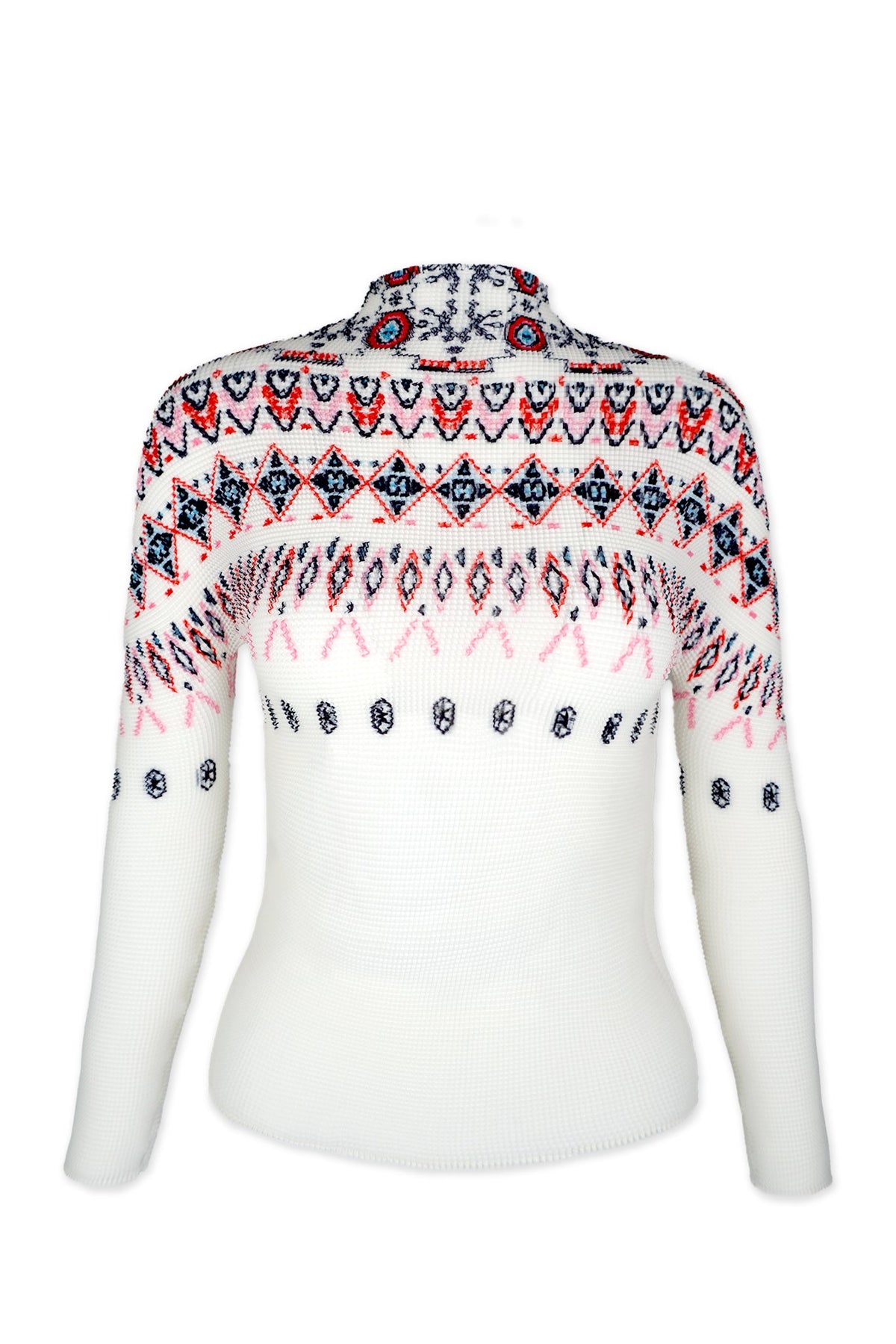 Noelle Fair-Isle 3D Honeycomb Texture Top