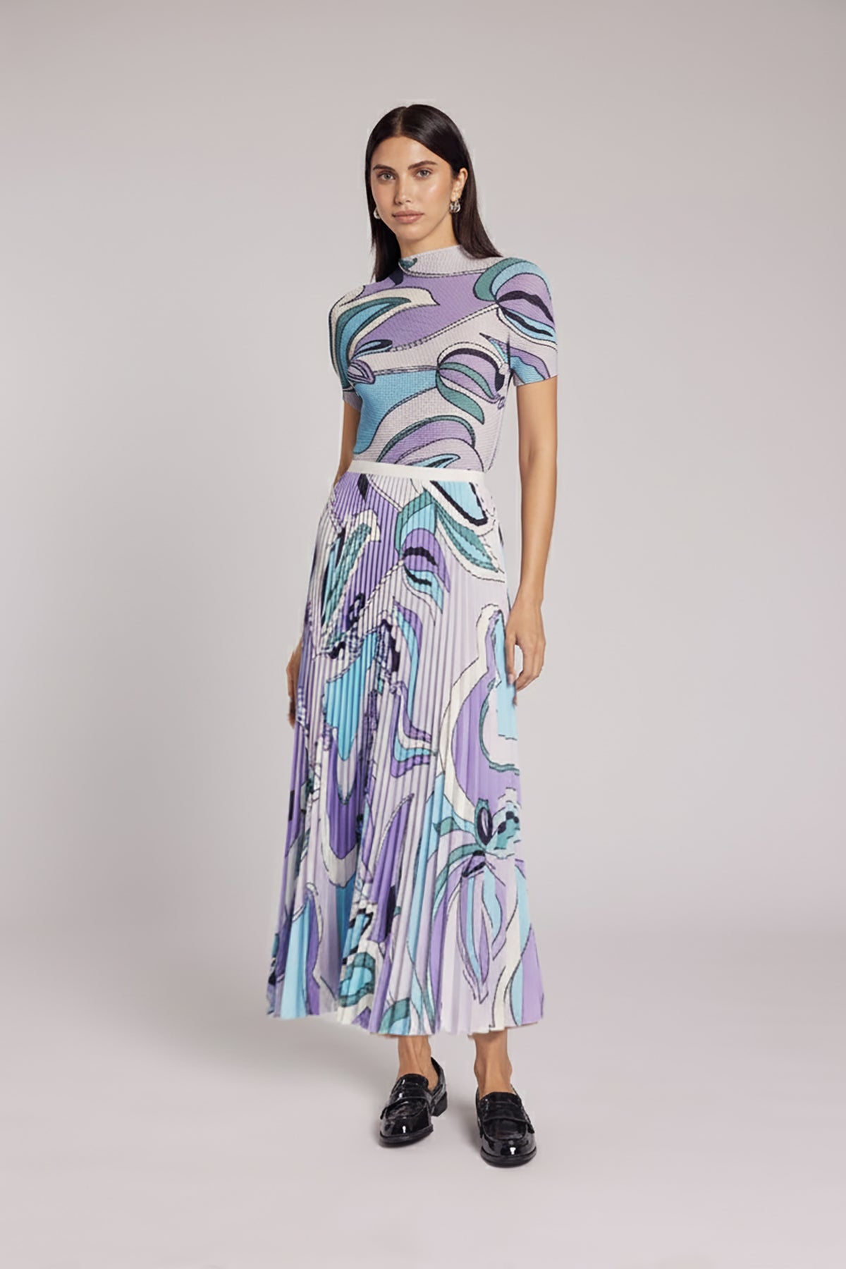 Sorbet Swirl Pleated Skirt